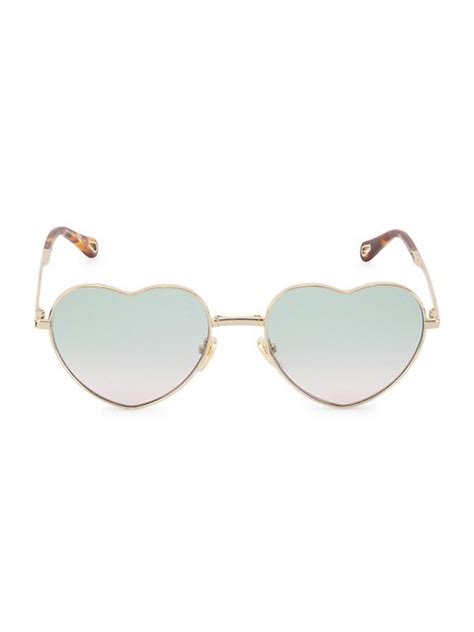 Shop Chloé 60MM Heart Sunglasses .